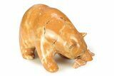 Realistic, Polished Peach Jasper Bear with Fish - Philippines #308413-1